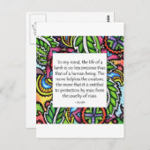 Gandhiの動物の引用文 ポストカード (正面/裏面)