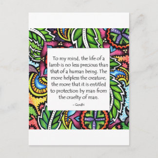 Gandhiの動物の引用文 ポストカード