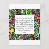 Gandhiの動物の引用文 ポストカード (正面)