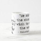 Gandhiの引用文のコーヒー・マグ コーヒーマグカップ (中央)