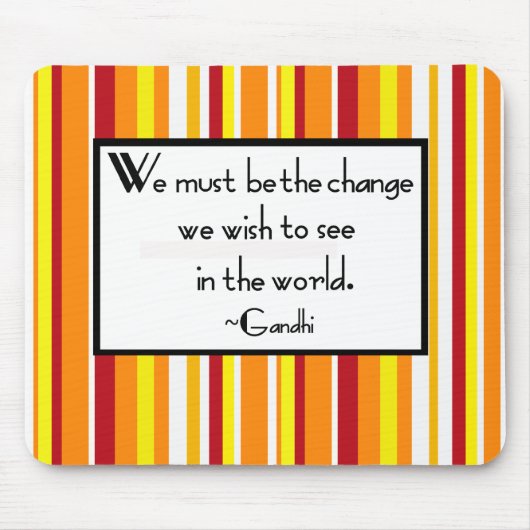 Gandhiの引用文のマウス マウスパッド (正面)