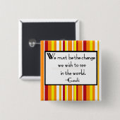 Gandhiの引用文ボタン 缶バッジ (正面&裏面)