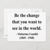 Gandhiの引用文1a ポストカード (正面/裏面)