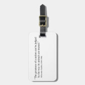 Gandhiの引用文 ラゲッジタグ (正面縦)