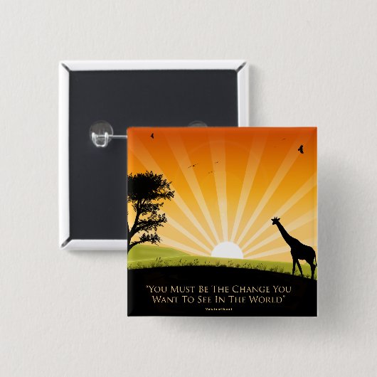 Gandhiの引用文 缶バッジ (正面&裏面)