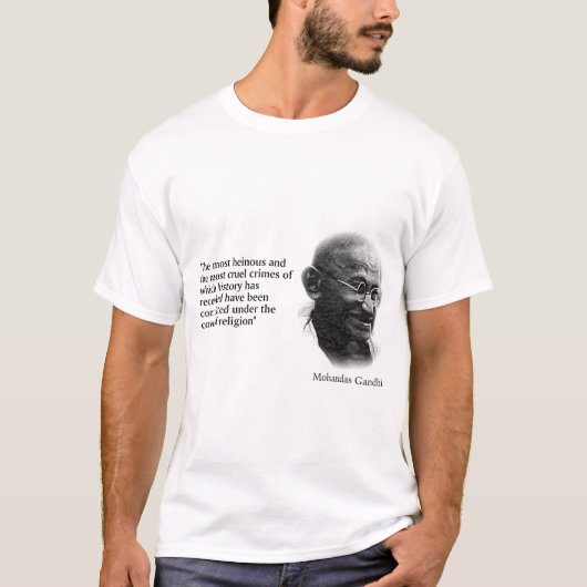 Gandhiの引用文 Tシャツ (正面)
