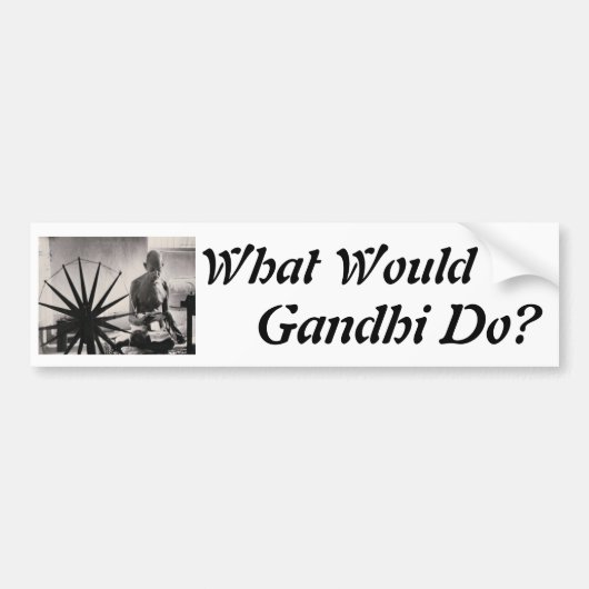 、Gandhiは何をします編む、gandhiか。 バンパーステッカー (正面)