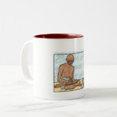 Gandhiは変更の引用文です ツートーンマグカップ (正面左)