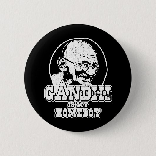 Gandhiは私の同郷人です 缶バッジ (正面)