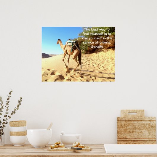 Gandhi感動的引用文について救済 ポスター (キッチン)