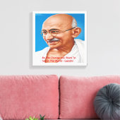 Gandhi & Be The Change引用文Canvas Print キャンバスプリント (インサイチュ (リビング))