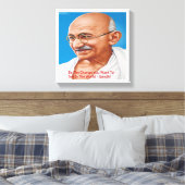 Gandhi & Be The Change引用文Canvas Print キャンバスプリント (インサイチュ (寝室))
