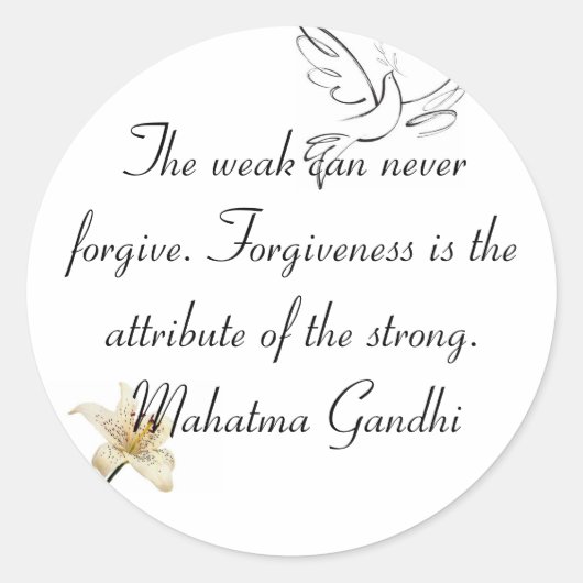 Gandhi Sticker of Forgiveness ラウンドシール (正面)