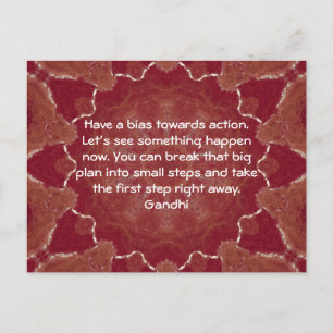 Gandhi Wisdom Quotationアクションことわざ ポストカード
