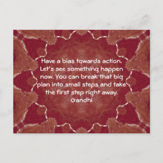 Gandhi Wisdom Quotationアクションことわざ ポストカード