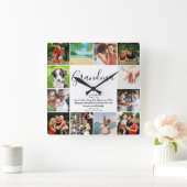 Gandma引用文スモダンクリプト12フォトコラージュ スクエア壁時計 (ホーム)