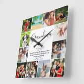 Gandma引用文スモダンクリプト12フォトコラージュ スクエア壁時計 (傾斜)