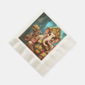 Ganeshが自撮り 縁ありランチョンナプキン (角)