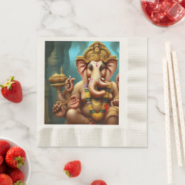 Ganeshが自撮り 縁ありランチョンナプキン
