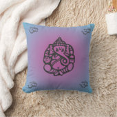 Ganeshのヨガの枕青か紫色 クッション (ブランケット)