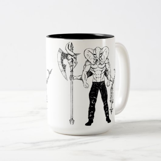 Ganeshの戦士のコーヒー・マグ ツートーンマグカップ (正面右)