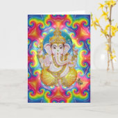 Ganeshの挨拶状 カード (黄色い花)