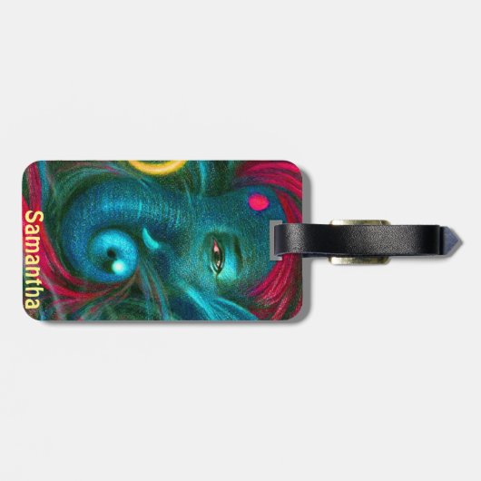 ganeshの神のインドのhindus ラゲッジタグ (裏面横)