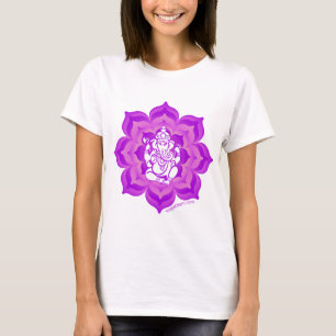 Ganeshの紫色のデザイン Tシャツ