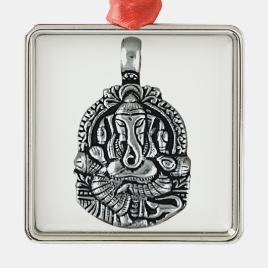 GANESHの銀製のペンダント メタルオーナメント (正面)