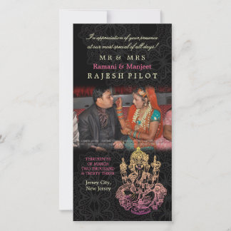 Ganeshインディアン結婚's Thank You Photo Cards サンキューカード