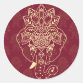 Ganesh卿、美しくサクサクしたイメージ ラウンドシール (正面)