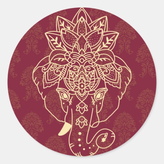 Ganesh卿、美しくサクサクしたイメージ ラウンドシール (正面)