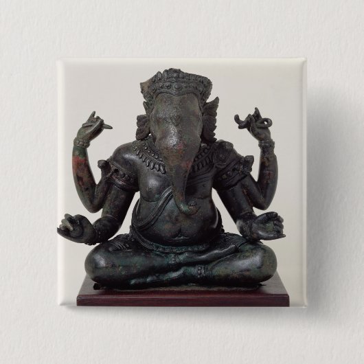 Ganesh、遅く第12早13世紀、Angkor 缶バッジ (正面)