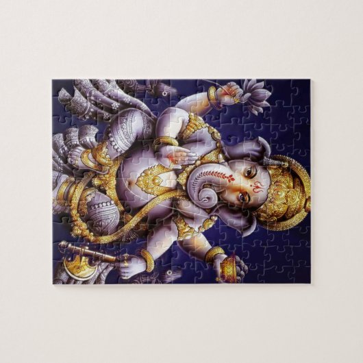 Ganesh Ganeshaヒンズー教のインドのアジアゾウの神 ジグソーパズル (横)