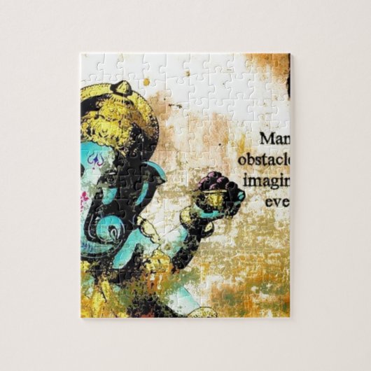 Ganesh Ganeshaヒンズー教のインドのアジアゾウの神 ジグソーパズル (縦)