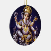 Ganesh Ganeshaヒンズー教のインドのアジアゾウの神 セラミックオーナメント (右)