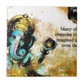 Ganesh Ganeshaヒンズー教のインドのアジアゾウの神 タイル (正面)