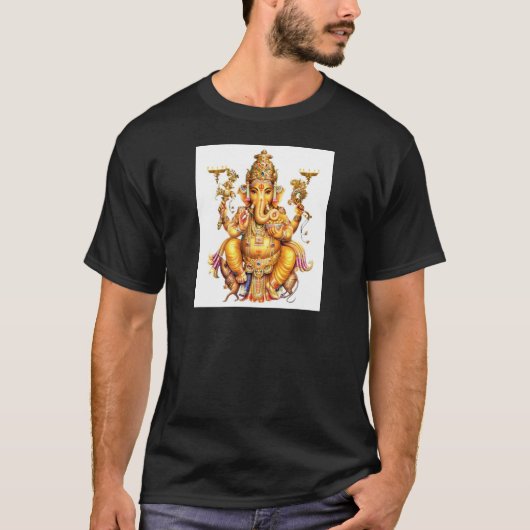 GANESH HINDU GOD主 Tシャツ (正面)