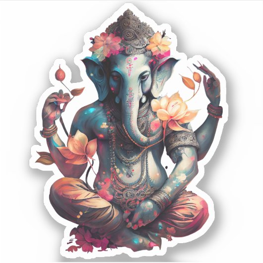 Ganesh Hindu Sticker シール (正面)