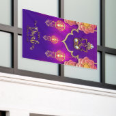 Ganesh、Rangoli、DiyaとのHappy Diwali 横断幕 (ビルの外側)