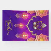Ganesh、Rangoli、DiyaとのHappy Diwali 横断幕 (横)