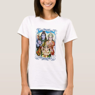 Ganesh、ShivaおよびParvatiのGanesha、Durga主 Tシャツ