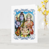 Ganesh, Shiva and Parvati, Lord Ganesha, Durga カード (Yellow Flower)