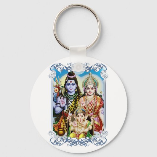 Ganesh, Shiva and Parvati, Lord Ganesha, Durga キーホルダー (正面)