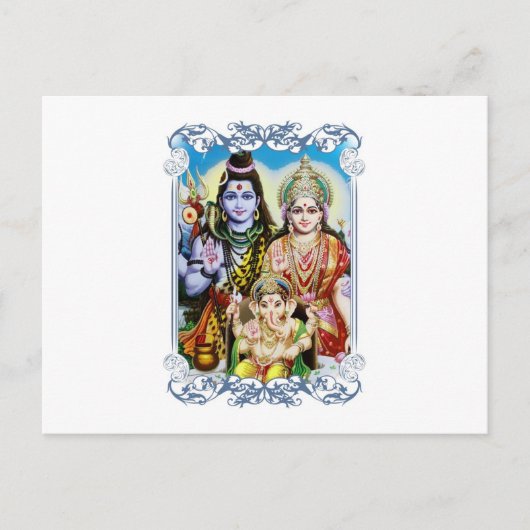 Ganesh, Shiva and Parvati, Lord Ganesha, Durga ポストカード (正面)