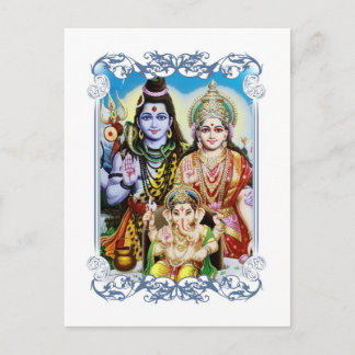 Ganesh, Shiva and Parvati, Lord Ganesha, Durga ポストカード
