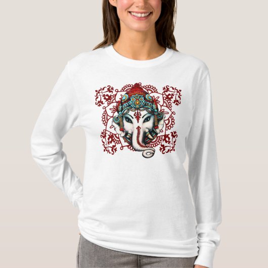 GANESHAのヒンズー教神 Tシャツ (正面)