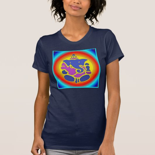 Ganeshaの虹の曼荼羅の上 Tシャツ (正面)