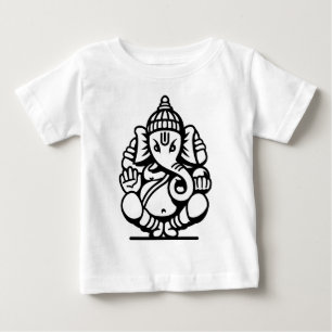 Ganesha象第4 (黒) ベビーTシャツ