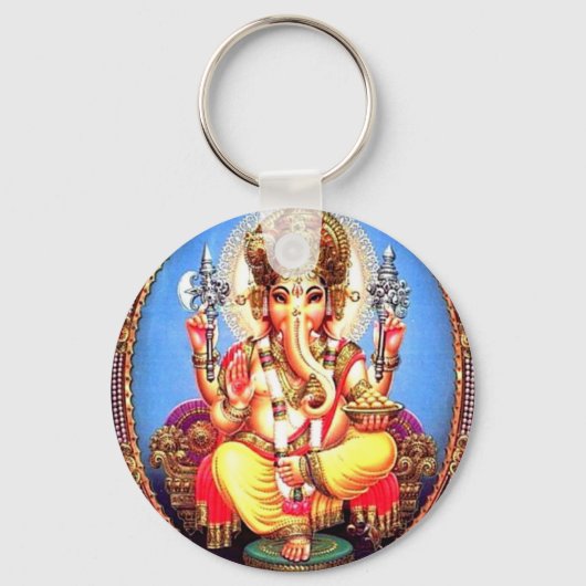 Ganesha (गणेश) Indian Elephant キーホルダー (正面)